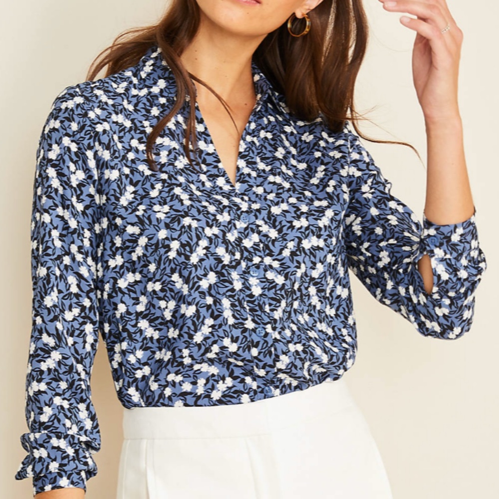 Ann Taylor Essential Shirt in Aegean Sky